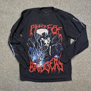 Phoebe Bridgers Rare Skeleton Lightning Metal Long Sleeve T-Shirt Size Medium